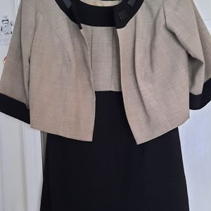2 piece Tan/Black Dress - Le Bos - Size 26